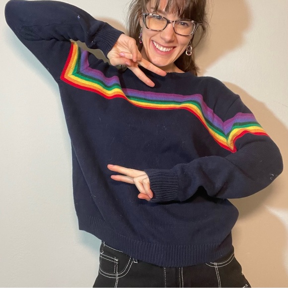 Brandy Melville Sweaters - SOLD IN LIVE SHOW Brandy Melville Rainbow pullover sweater